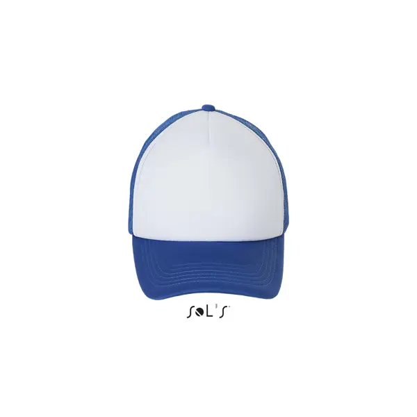 Casquette filet 5 panneaux Bubble taille unique - personnalisée - Blanc/Bleu Roi