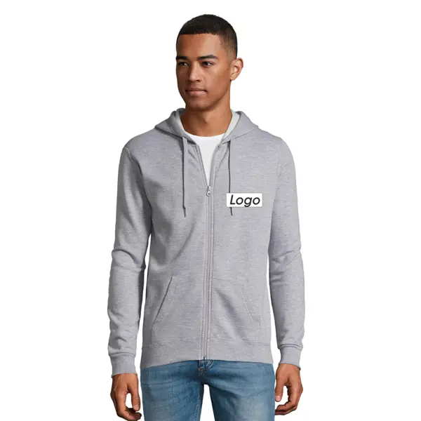 Veste zippée à capuche Unisexe personnalisable Stone - Gris Chiné