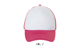 Casquette filet 5 panneaux Bubble taille unique - personnalisée - Blanc/Corail Fluo