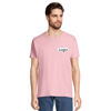 T-shirt manches courtes Homme coton 190g Imperial - personnalisé cœur et dos - Rose Bonbon Taille XS