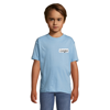 T-shirt manches courtes Enfant coton 150g Regent - personnalisé cœur et dos - Ciel Taille 4 ans