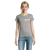 T-shirt manches courtes Femme coton 190g Imperial - personnalisé cœur et dos - Gris Chiné