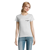 T-shirt manches courtes Femme coton 190g Imperial - personnalisé cœur et dos - Blanc Chiné